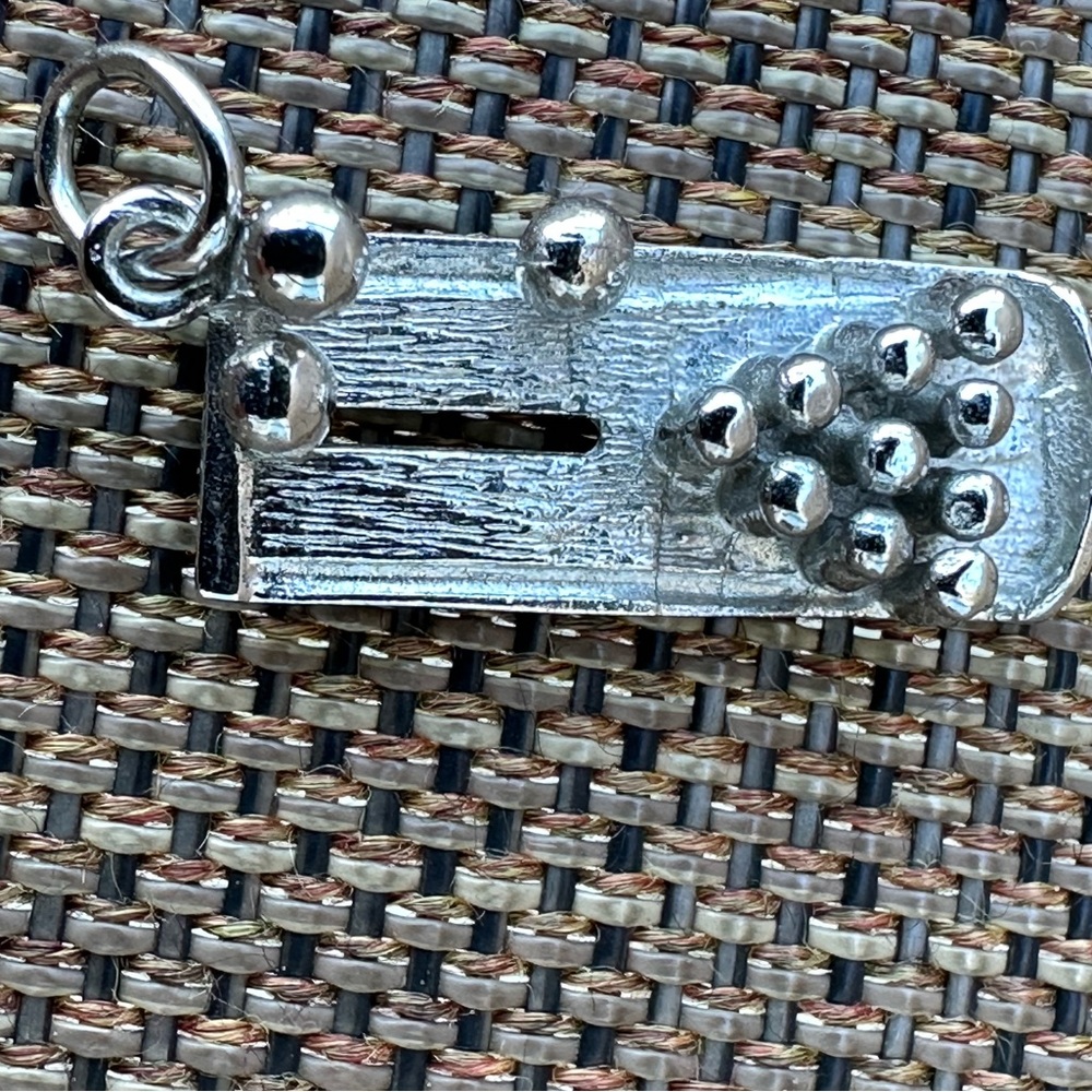 Vintage bowling charm with moveable ball
